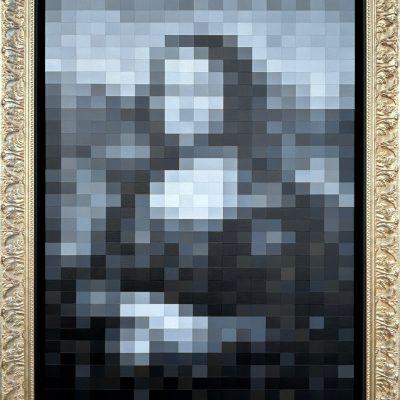 Mona Lisa Louvre Pixel B&W 3